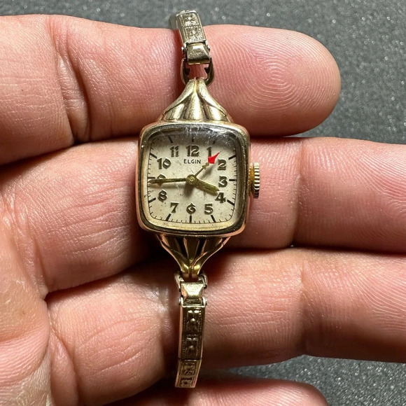 Vintage Elgin Ladies Watch Art Deco 10k Gold Filled Mechanical Wind Up Working - Picture 1 of 9